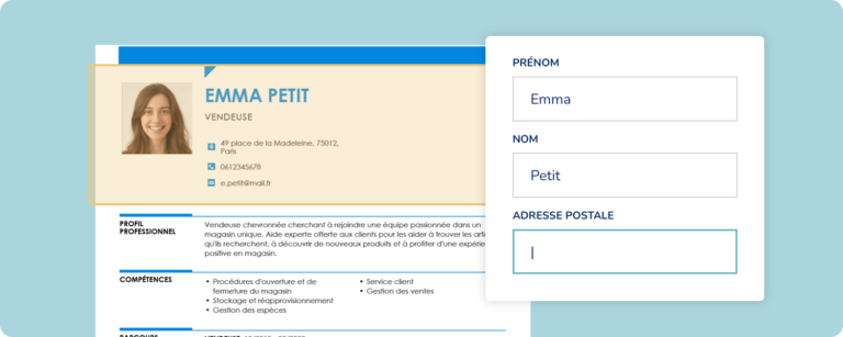Zoom Sur La Section Coordonnées Dun Curriculum