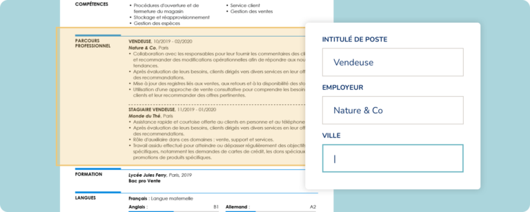 Zoom Sur La Section Expérience Dun Curriculum