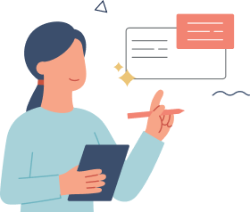 Dessin Dune Femme Souriante Tenant Un Papier Et Un Crayon